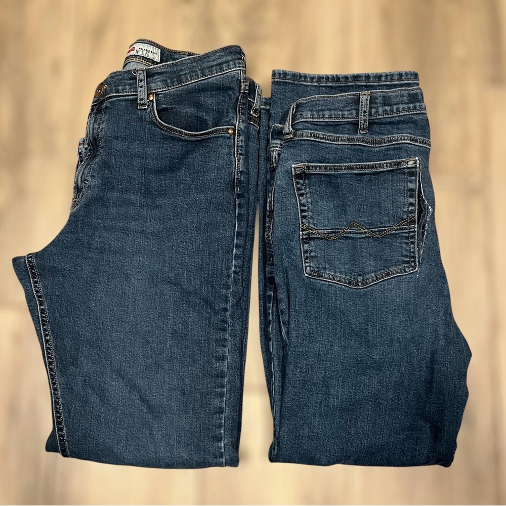 2 Pairs Wrangler Jeans For Fabric Crafting Damaged 34x30 Cotton Quilting